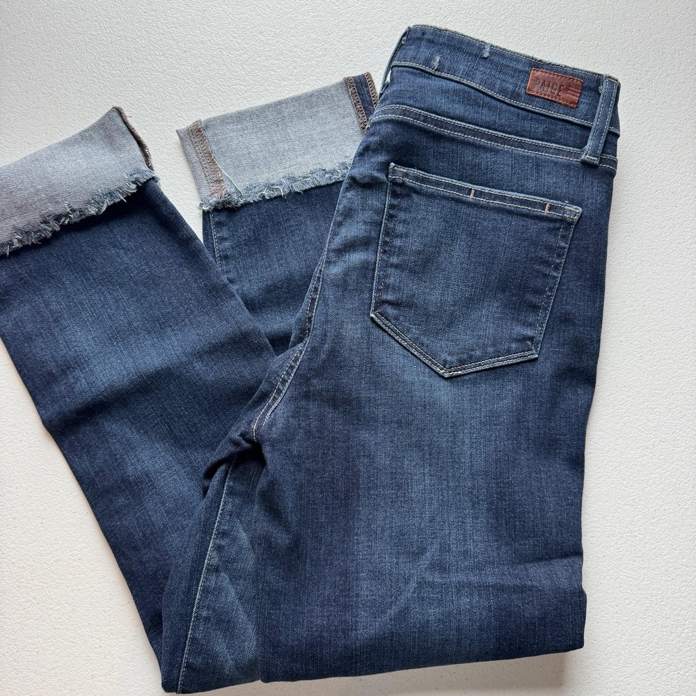 Paige Jeans Womens 28 Blue Dark Wash Hoxton Ankle Peg High Rise Skinny Jeans - Picture 8 of 8